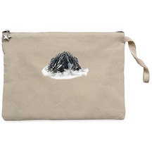 Snow Mountain Landscape Krem Clutch Astarlı Cüzdan / El Çantası