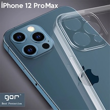 Gor İphone 12 Pro Max 6.7 İnch Kılıf Kamera Korumalı Şeffaf Silikon Kılıf- 5775 Mh-hs2348-7507