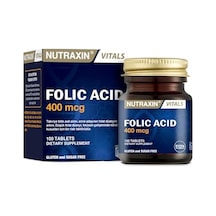 Nutraxin Vitals Folic Acid 400 Mcg 100 Tablet Takviye Edici Gıda