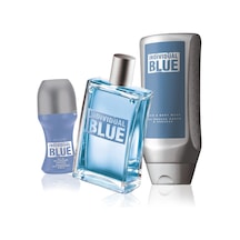 Avon Individual Blue Erkek Parfüm EDT 100 ML + Roll-On Deodorant 50 ML + Saç ve Vücut Şampuanı 250 ML