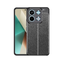 Xiaomi Redmi Note 13 5g Kılıf Deri Görünümlü Silikon Kamera Korumalı Üstün Koruma Kurtiletisim Siyah