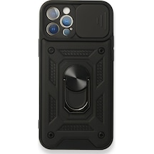 Nettech Apple Uyumlu iPhone 12 Pro Kızaklı Panzer Seri Arka Koruma Kılıf - Gold Gold