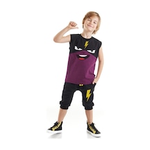 Denokids Şimşek Maske Erkek Çocuk T-shirt Kapri Takım Çok Renkli