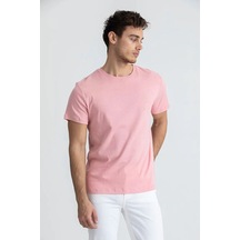 Bgk Bisiklet Yaka Basic T-shirt Pembe