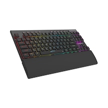 Rampage Beru Siyah 2.4g + Bt Wireless Red Swıtch Mekanik Gaming Oyuncu Klavye Slim Low Profile Rgb Tkl