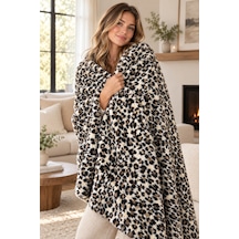 Leopar Desen Peluş Kumaş, Dekoratif 100x150 Cm, Tekstil Kahverengi Kahverengi