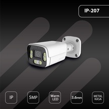 Hs Ip-207 5mp Ip 3.6mm Warm Led Metal Bullet Güvenlik Kamerası