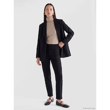 LC Waikiki Lc Waıkıkı Siyah Dar Fit Kadın Fitilli Pantolon