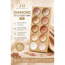 Diamond 10'lu Göz Farı Paleti 02 Işıltılı Ve Yoğun Pigmentli 10 Renk Sarı - 703083170 Diğer