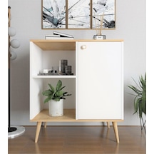 Floradesign Tune Çok Amaçlı Dolap / Kapaklı Raflı Dolap /meşe - Beyaz Meşe - Beyaz