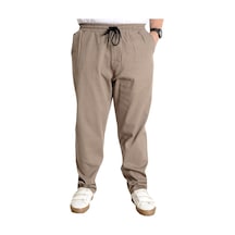 Mode Xl Büyük Beden Erkek Gabardin Kargo Jogger Pantolon Doğa 21928 Bej Bej
