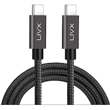 100w 5a Type C To Type C Pd 2.0 5 Gbps 25 Cm Hızlı Şarj Ve Data Kablosu Halat Örgülü Space Gray Tct-25