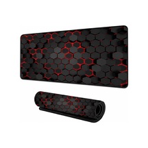 90x40 Cm Mouse Pad, Neon Kırmızı Petek Desenli Büyük Mouse Pad, Kaymaz Kauçuk Tabanlı, Dikişli Kenarlı 3 Mm Klavye Ve Mouse Altlığı, Xxl Desk Mat