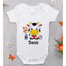 Bitmeyenkartus Bk Kids Isimli Bebek Body Zıbın - Model 31 Beyaz