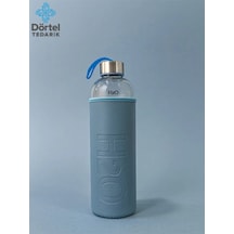 H2o Deri Kılıflı Cam Matara 500 Ml Mavi