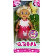 Cute Girl Sarı Balonlu Sarışın Mini Bebek