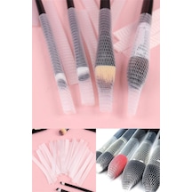 Makyaj Far Allık Kontür Eyeliner Fırça Koruyucu Set Esnek File Kapak Örgü Kılıf Seti 20li Diğer