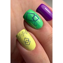 Lacivert Etnik Çizgiler Metalik Tırnak Sticker, Nail Sticker, Nail Art