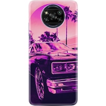 Xiaomi Poco X3 Pro Kılıf Silikon Desen Özel Seri Mor Araba 1711