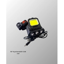 800 Lumen Led Kafa Lambası Cob Ve Xpe Led Type C Şarjlı Ayarlanabilir - Çok Renkli