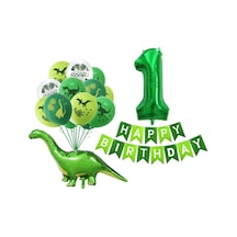Vkemall Küçük Dinozorlu Kartoon Sayı Balon Seti - Doğum Günü Partileri İçin 32 Ve 12 İnç Lateks Balonlar Paketi