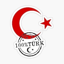 %100 Türk Araba Sticker Etiket 18 Cm Yapıştırma Etiket