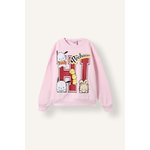 Defacto Relaxed Fit Bisiklet Yaka Pochacco Baskılı Sweatshirt Kız Çocuk I5076a826aupn633 Pembe-pn633