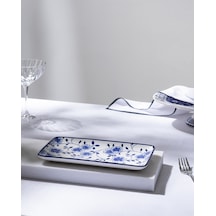 Reve Bleu Seren Dikdörtgen Tabak - 22 Cm - Mavi/beyaz 8684427225745 Çok Renkli