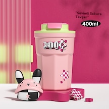 Mengtuo İç Astar 316 Paslanmaz Çelik Kahve Fincanı Karikatür Yüksek Değerli Termos Bardak Pembe