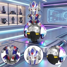 4 Fonksiyonlu Sesli Işıklı Müzikli Sensörlü Robot Figürlü 360 Derece Dönen Oyuncak Uzay Aracı Çok Renkli