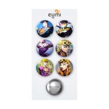 Jojo Josuke Higashikata Ve Giorno Giovanna 6'lı Metal Rozet Seti 58mm İğneli Buton Çanta Yaka Rozeti Çok Renkli