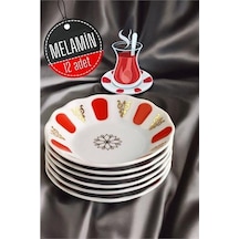 Modacar 12 Adet Melamin Çay Tabağı Açık Mavi