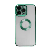 Apple Apple iPhone Uyumlu 14 Pro Max Kılıf Slot Silikon - Köknar Yeşili Düz Renkli