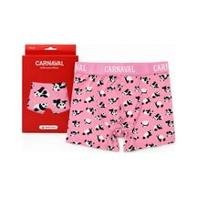 Carnaval Socks Panda Desenli Erkek Boxer Pamuklu Likralı Parlak Lastikli Kutulu Pembe Çoklu