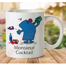 Mr Men Monsieur Cocktail Iki Tarafı Baskılı Kupa Bardak Çok Renkli