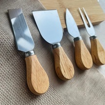 Bambu Saplı Peynir Bıçağı Seti, 4 Parça