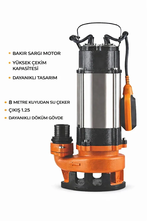 Foseptik Dalgıç Pompa Kirli Su Pompa Şamandıralı 3.5 Hp