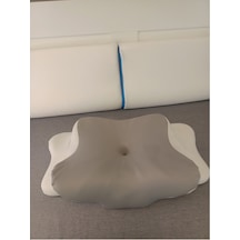 Simple The Pillow Queen Servikal Visco Yastık Mega Boy Ortopedik Boyun Yastığı Memory Foam Hafızalı Lüks Yastık Açık Gri