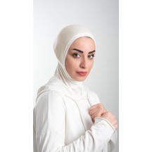 Hürrem Bone Krem Pratik Hazır Geçmeli Tesettür Bone Sandy Kumaş Spor Hijab 2113 40 Krem