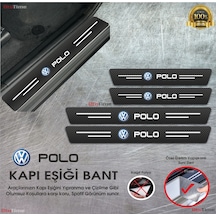 Volkwagen Polo Logolu Karbon Kapı Eşiği Koruyucu Suni Deri 4'lü Set