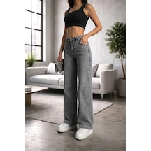 Woddi Zofya Den Kadın Füme Salaş Likralı Kot Pantolon Jean New-1