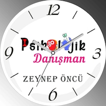Kişiye Özel Pdr Psikolojik Danışman Çap 30cm Sessiz Akar Bombeli Gerçek Cam Duvar Saati Çok Renkli