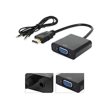 Hdmı To Vga Ses Destekli Dönüştürücü Kablo Çevirici Adaptör 4488