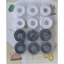 Mcg Masura İpli 12'li Plastik Siyah-beyaz