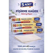 Luxev Pişirme Kağıdı Hazır Kesilmiş 8 Parça Yağlı Kağıt Fırın Kağıdı Baking Paper 5 Adet Bej