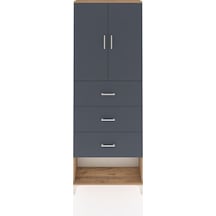 Arges Dolap 3 Raflı 3 Çekmeceli 2 Kapaklı 88x30x243 Çam-antrasit Atlas Çam