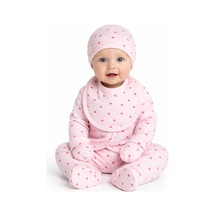 Baby Shez %100 Pamuklu Fitilli 5 Parça Yenidoğan Hastane Çıkışı Kalpli Zıbın Set Pembe