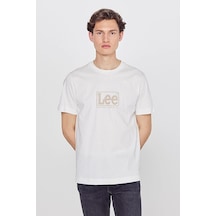 Lee Big Logo Erkek T-shirt Off White
