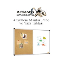 Çift Fonksiyonlu Yazı Tahtası Ve Mantar Pano 45x60 Cm 1 Adet Alüminyum Çerçeveli Yazı Tahta Kalemi Ve Silgisi Harita Çivisi