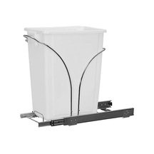 Essentials Glidez Krom Kaplama Çelik Çekme/kaydırmalı Gizli Tekli 9 Galon Plastik Çöp Kovası Dolap Altı Kullanım İçin - Standart Boy Dolap, Krom Ve Beyaz 10l Siyah